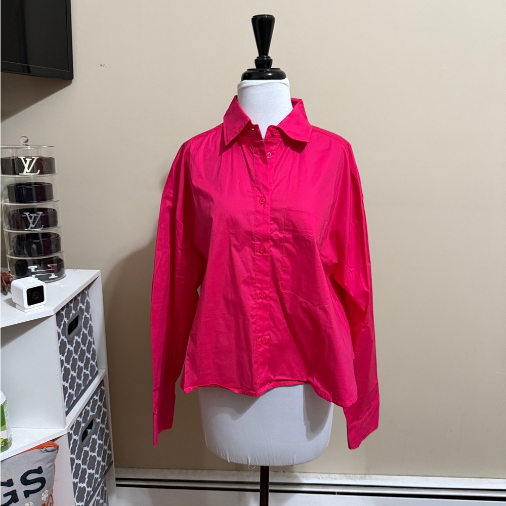 Women's Pink Button-Up Shirt